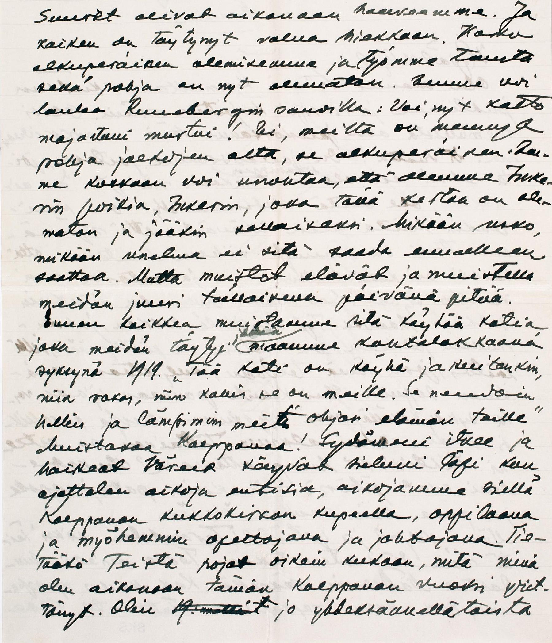 Kaapre Tynnin kirje Antti Hämäläiselle ja Aappo Metiäiselle 21.6.1945. SKS KIA, Kaapre Tynnin arkisto. CC BY 4.0